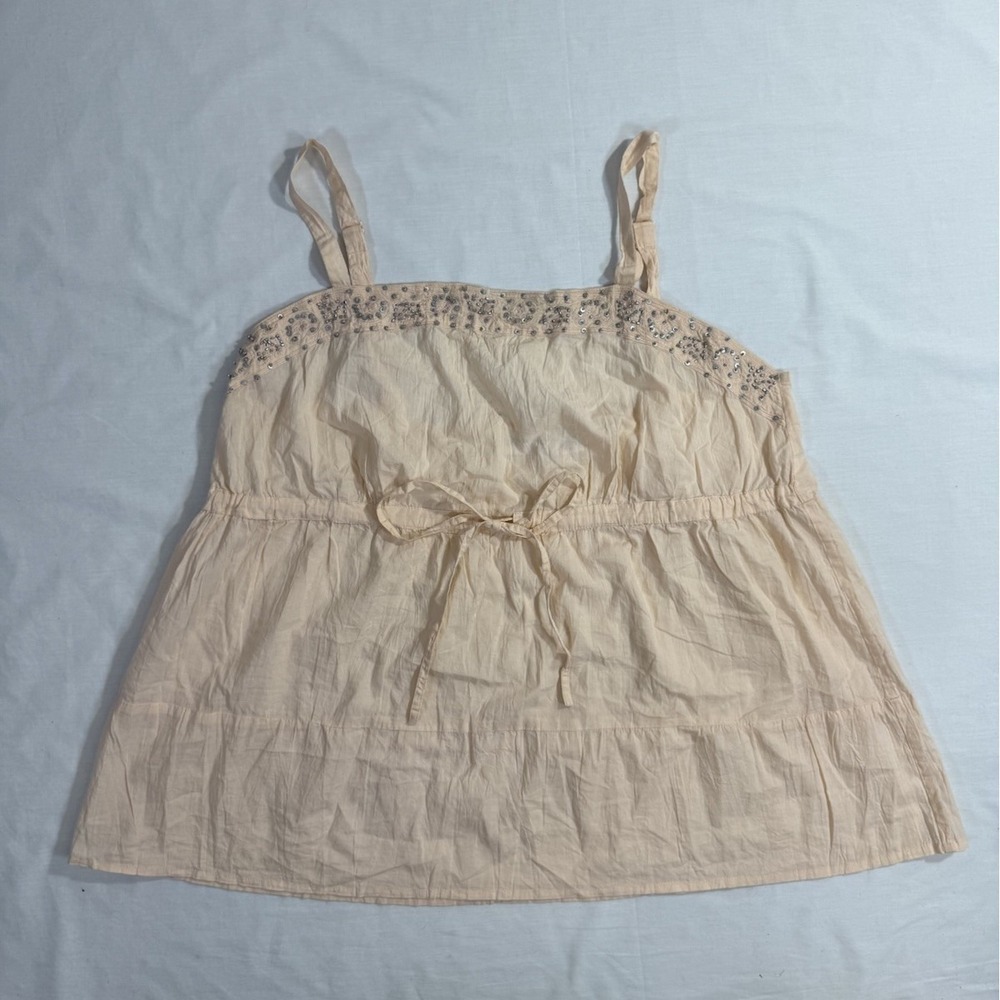 90s‎ Y2K Millenium Adjustable Strap Top Size 14 Fairy 100% Cotton Pale Pink